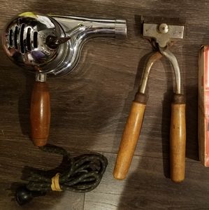 Vintage 1950's hair dryer & hand clippers